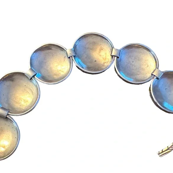 Stunning ornate scroll work design antiqued SILPADA sterling disk link bracelet - Picture 9 of 9